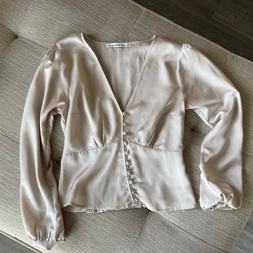 Elegant Cream Button-Up Blouse